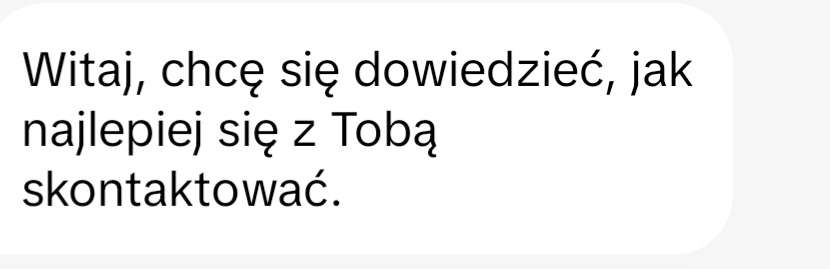 Wiadomość od klienta